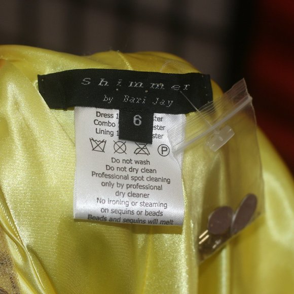 Sunshine Yellow Gown with Jewelled Sheer Back - Picture 10 of 11